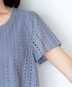 Tiaclasse L 【洗える】カットレースチュニックブラウス