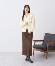 earth music&ecology レースコードダブルジップニットパーカー