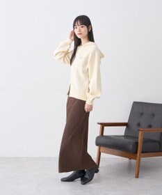 earth music&ecology レースコードダブルジップニットパーカー