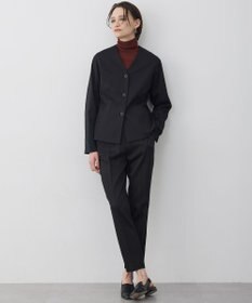 ICB 【CLASSY.掲載・裏起毛】 ウォームサテン カーディガンブラウス