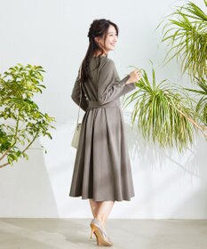 Tiaclasse 【GOLD LABEL・洗える】パールボタン付きポンチワンピース