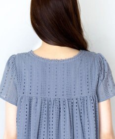 Tiaclasse L 【洗える】カットレースチュニックブラウス