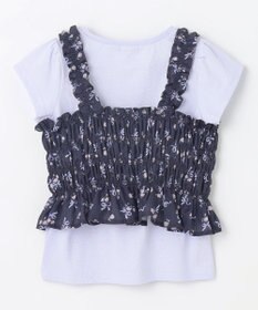 ANY KIDS フラワー×リボン ビスチェ付きTシャツ