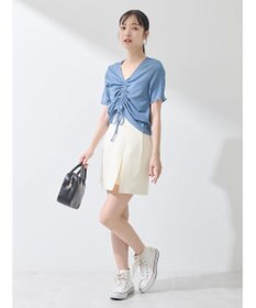 earth music&ecology ポコポコギャザードロストプルオーバー