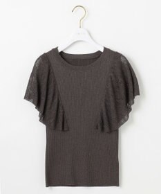 ANY SIS L 【洗える】レーシーフレアスリーブ ニット