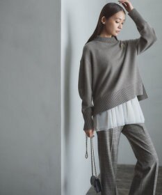 組曲 ウールカシミヤミックス ロールネック ニット