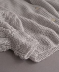 muuc 〈高品質シルク＆アンゴラモヘア〉模様編み ボリューム袖 カーディガン