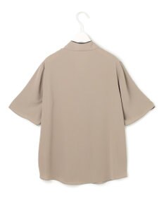 ICB L 【人気のため新色追加・接触冷感・UVケア・洗える】BackSatinAmunzen 5分袖配色ボウタイブラウス