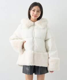 earth music&ecology フードファー中綿ショートコート