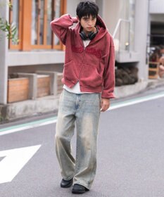 WEGO 【ユニセックス着用ITEM/MLサイズ展開】ショートグラフィックZIPパーカー