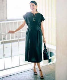 自由区 【カタログ掲載・ベルト付き】ウーステッドライク ワンピース