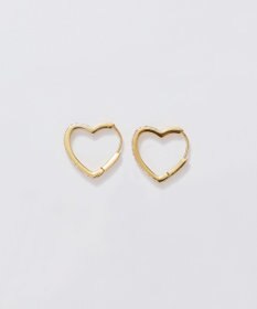 Phoebe 【金属アレルギー対応】ワンタッチライナーハートビジューフープピアス　ゴールド