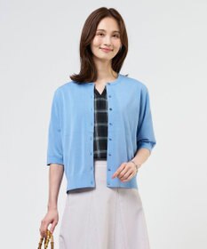 J.PRESS LADIES COTTON ACETATE DRY クルーネック カーディガン