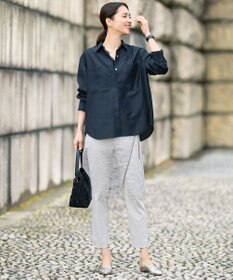 自由区 【SHIHOさん着用・昨年大好評・新色追加・後ろウエストゴム】シェルタリングテーパード パンツ