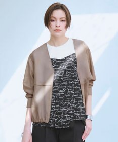 ICB 【WEB限定カラーあり】 リヨセルナイロンワッシャー Vネックブルゾン クリームブラウン