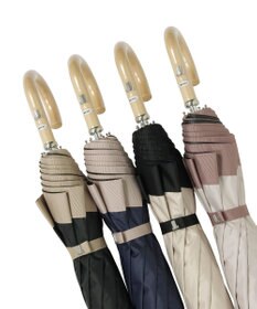 MOONBAT 【遮光/晴雨兼用日傘】LANVIN COLLECTION (ランバン コレクション)グログランリボン バイカラー 遮熱 UV 折りたたみ傘 楽折