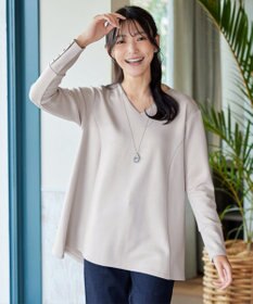 Tiaclasse 【洗える】【ふわもち美すふれ】フレアシルエットカットソー