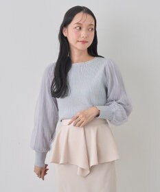 earth music&ecology マジョリカプリーツチュールニットプルオーバー