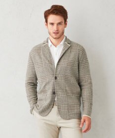 JOSEPH ABBOUD 【驚きの軽量ウール】KARLKARL チェック柄 ニットジャケット