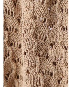 earth music&ecology スラブコットンレース編みカーディガン