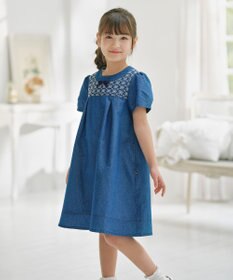 組曲 KIDS 【150-160㎝】レースコンビデニムワンピース