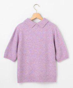 組曲 【加藤ローサさん着用 / 襟取り外し可】スパンコールヤーン 5分袖ニット