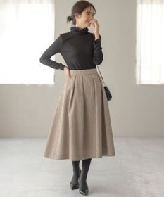 組曲 【WEB限定カラーあり】フラワーラメジャカード フレアスカート