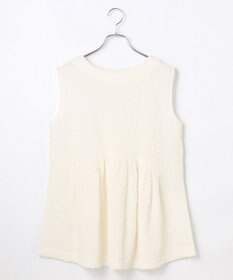 #Newans 【金子綾さんインスタライブご紹介アイテム】（セットアップ可能）ふくれジャガード ペプラムブラウス