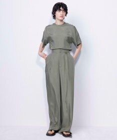 NAVE 【ReNAVE・セットアップ可/洗える/UVケア/接触冷感】フィブリルシャンブレー ワイドパンツ