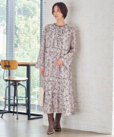 自由区 L 【洗える】バロックプリント ワンピース