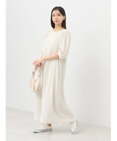 earth music&ecology 膨れジャガードパフ袖ワンピース