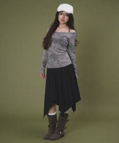 WEGO グラフィックオフショルレーストップ