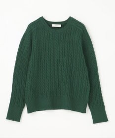 ANY L 【洗濯機可】クロップド丈ケーブルニット