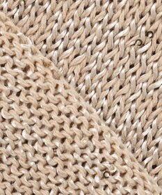 自由区 L 【洗える】スパングルニット Vネックニット