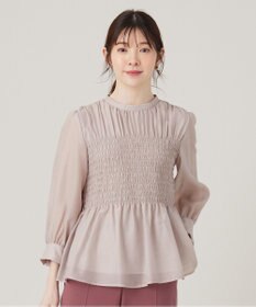 ANY SIS 【洗える】オーガンジーシャーリング ブラウス