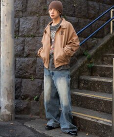 WEGO ワーカーズダブルニーデニムパンツ