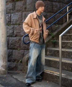 WEGO ワーカーズダブルニーデニムパンツ