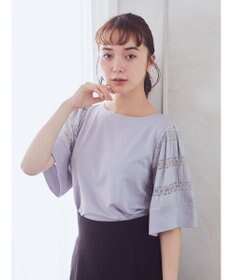 earth music&ecology フレア袖レースプルオーバー