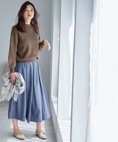 ANY 【ウエストゴム】ベロアタッチタックスカート