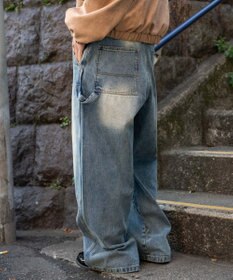 WEGO ワーカーズダブルニーデニムパンツ