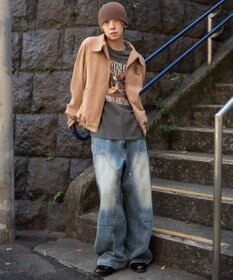 WEGO ワーカーズダブルニーデニムパンツ