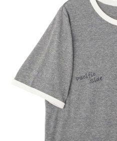 AMERICAN HOLIC ランダムロゴ刺繍リンガーTシャツ