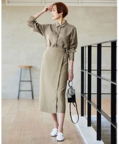 ICB 【接触冷感・UVケア・速乾・洗える】FluidBackSatin ナロースカート