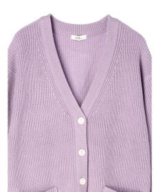 earth music&ecology アンチピリング畦Ｖネックカーディガン