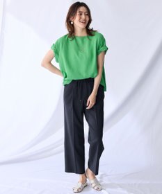 ANY 【手洗い可】ヨーロピアンリネンツイストスリーブブラウス