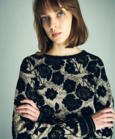 GRACE CONTINENTAL フローラルラメニットトップ