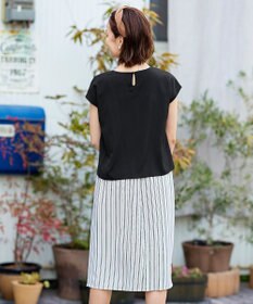 Tiaclasse 【洗える】大人こなれた印象のドッキングドロストワンピース