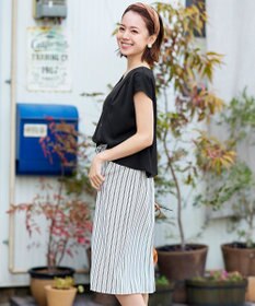 Tiaclasse 【洗える】大人こなれた印象のドッキングドロストワンピース