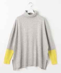 自由区 【洗える】セミウーステッドウール タートルネックニット