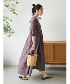 CRAFT STANDARD BOUTIQUE インド綿パフスリーブギャザーワンピース